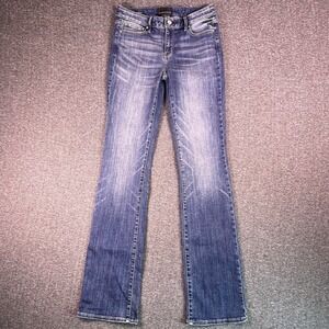 BHWM Jeans Womens Size 2L Blue Faded Soft Slim Bootcut Stretch Fit28.5x34